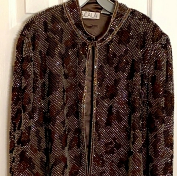 NWT Scala Vintage Leopard  Beaded Jacket  XXL‎ - Picture 1 of 8